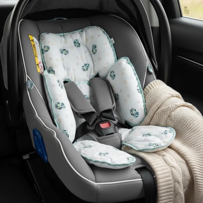 Soporte, reductor para cabeza y cuerpo para silla/coche muselina