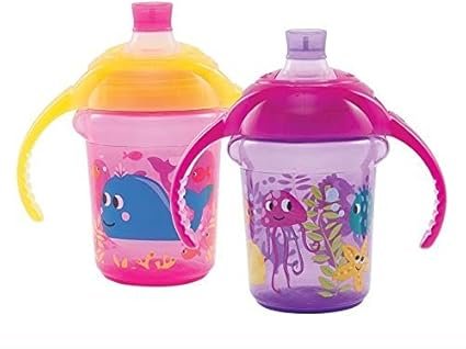 Vaso c/boquilla y asas decorado x2 - Munchkin
