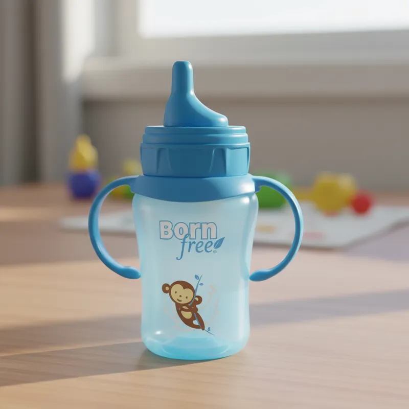 Vaso c/boquilla y asas animalitos azul - Born Free - Imagen 4