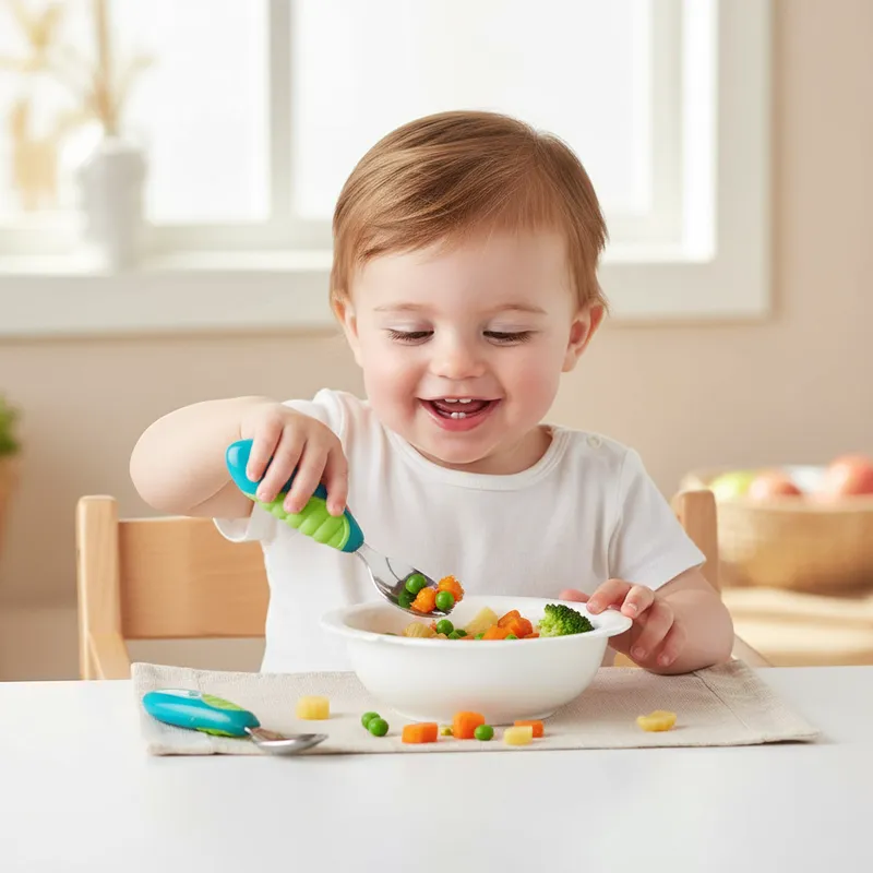 Cuchara y tenedor de metal - Munchkin - Imagen 4