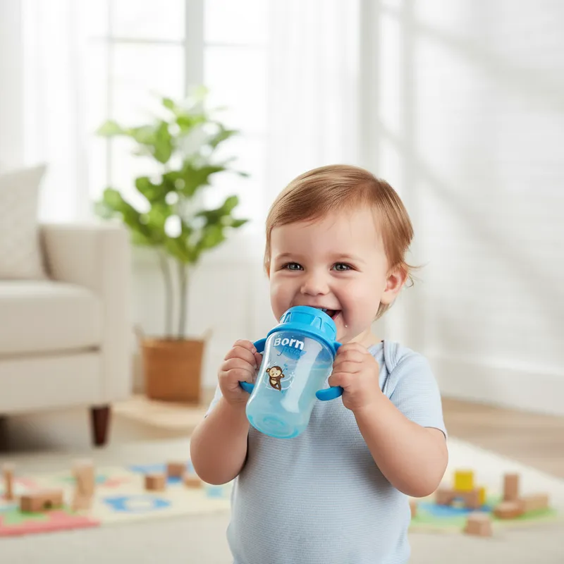 Vaso c/boquilla y asas animalitos azul - Born Free - Imagen 6