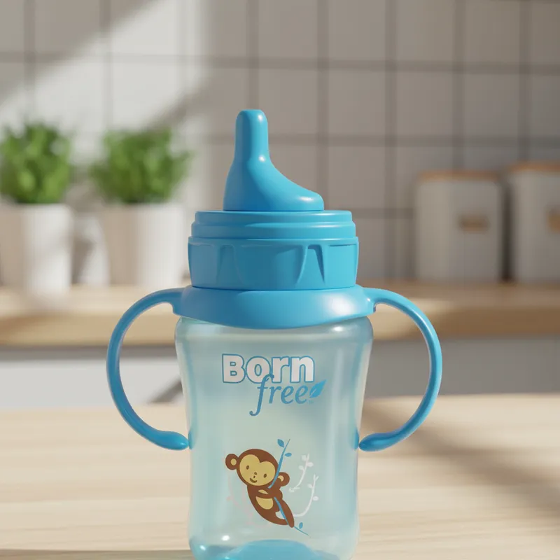 Vaso c/boquilla y asas animalitos azul - Born Free - Imagen 5