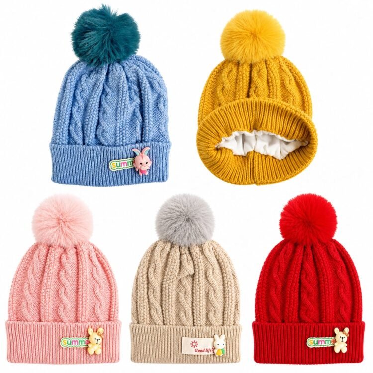 Gorro para bebé invierno forrado trenzado liso 0 a 12meses