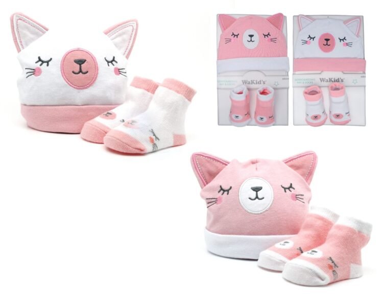 Set de gorro y medias animalitos