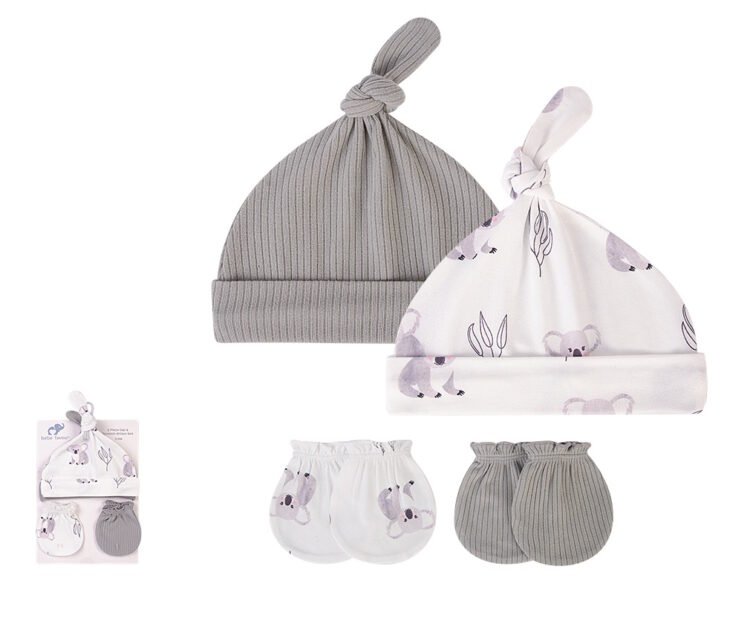 Set de gorros y mitones x2