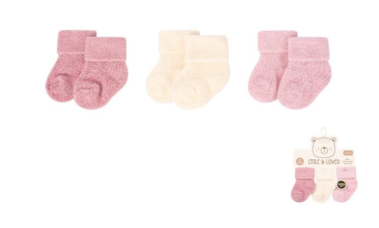 Set de 3 pares de medias plush peluditas rosa