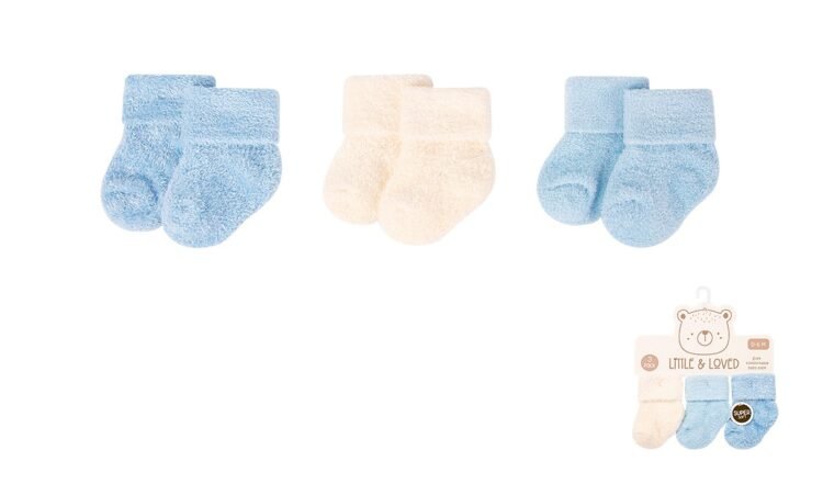 Set de 3 pares de medias plush peluditas celeste