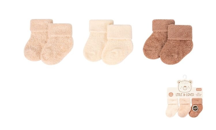 Set de 3 pares de medias plush peluditas neutrales