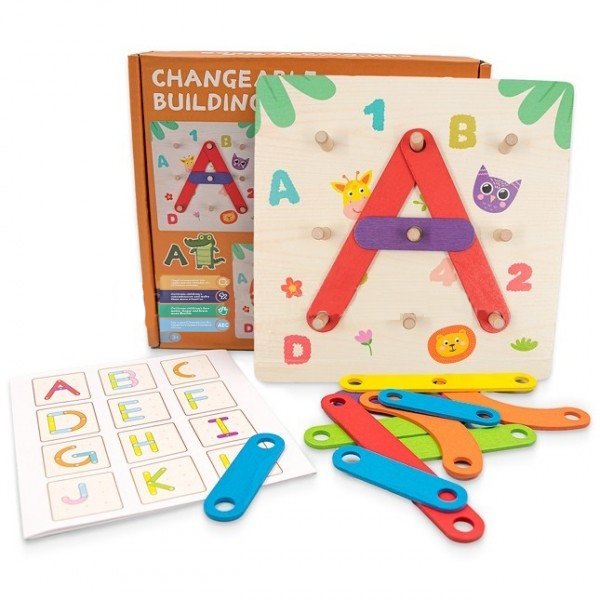 Juego de armado letras, números y figuras