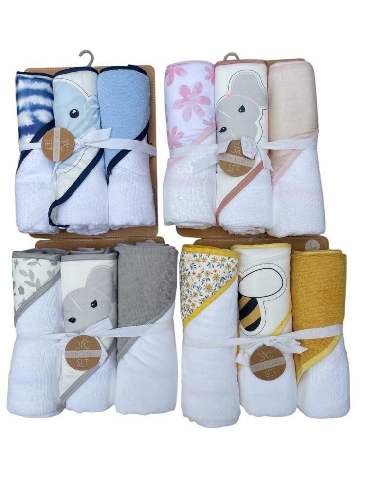 Set de 3 toallas con capucha