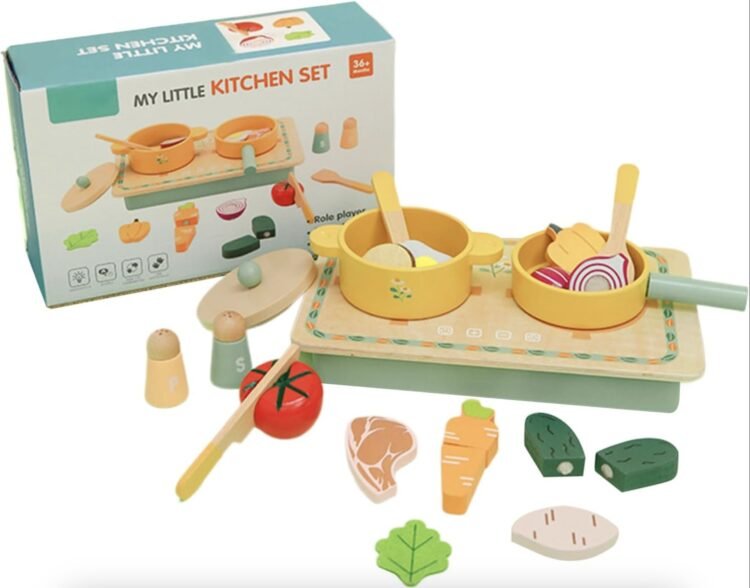 Set mi primera cocina con accesorios en madera