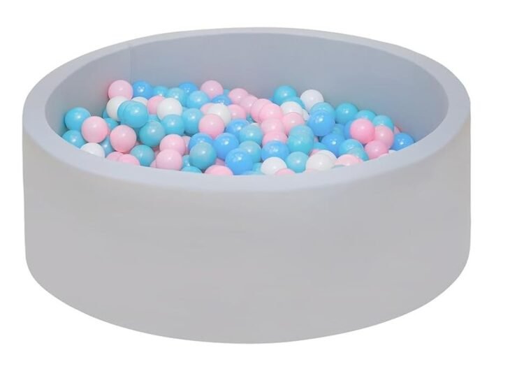 Gimnasio Pelotero redondo acolchonado con 200 pelotas
