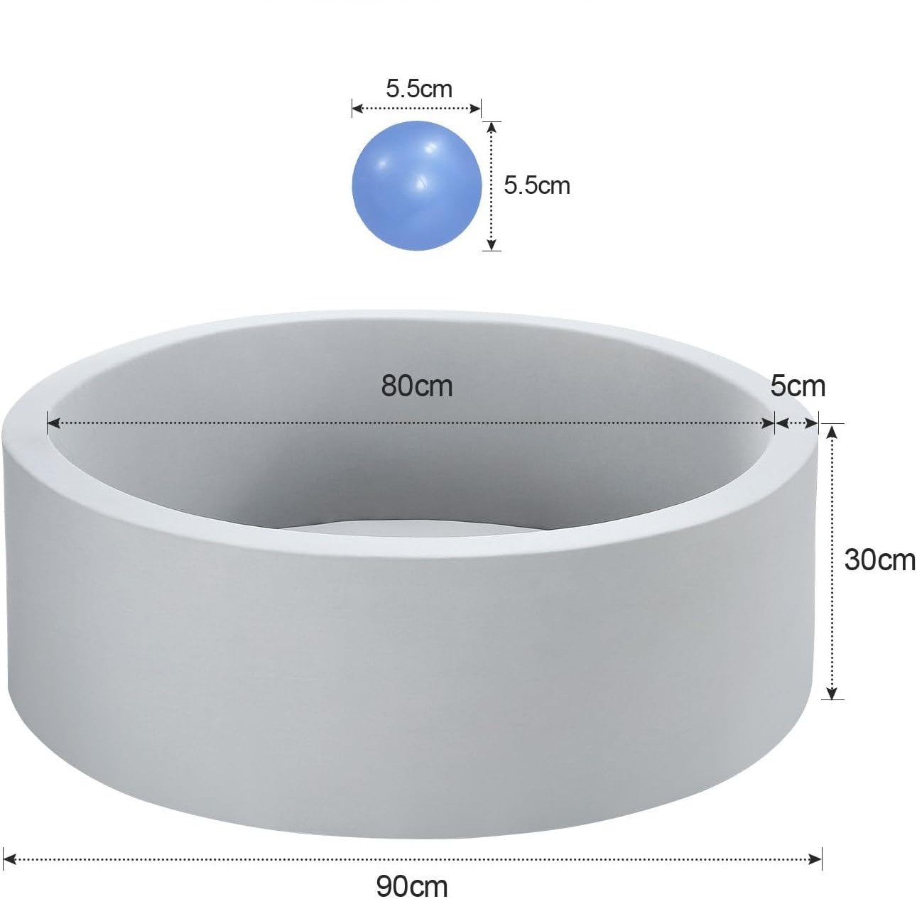 Gimnasio Pelotero redondo acolchonado con 200 pelotas - Imagen 5