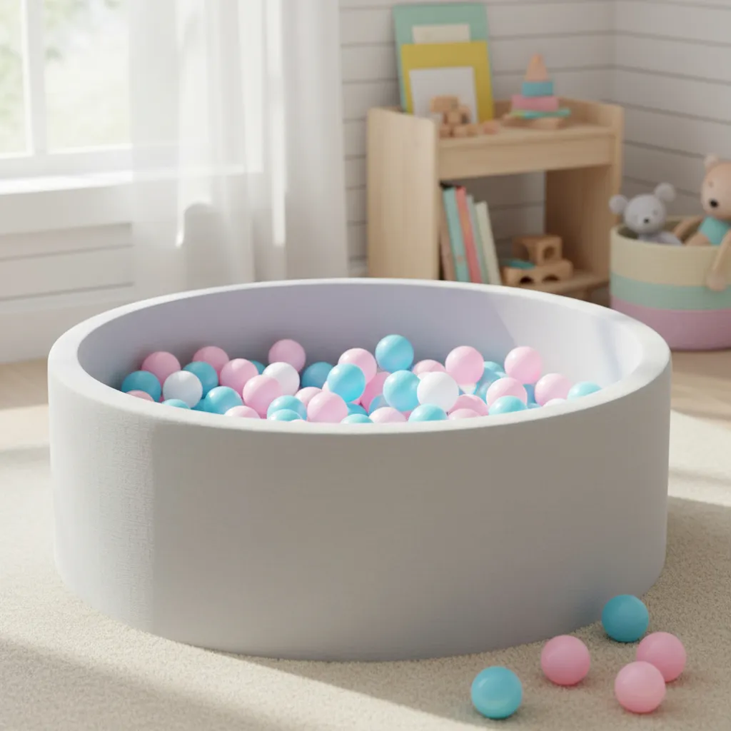 Gimnasio Pelotero redondo acolchonado con 200 pelotas - Imagen 2