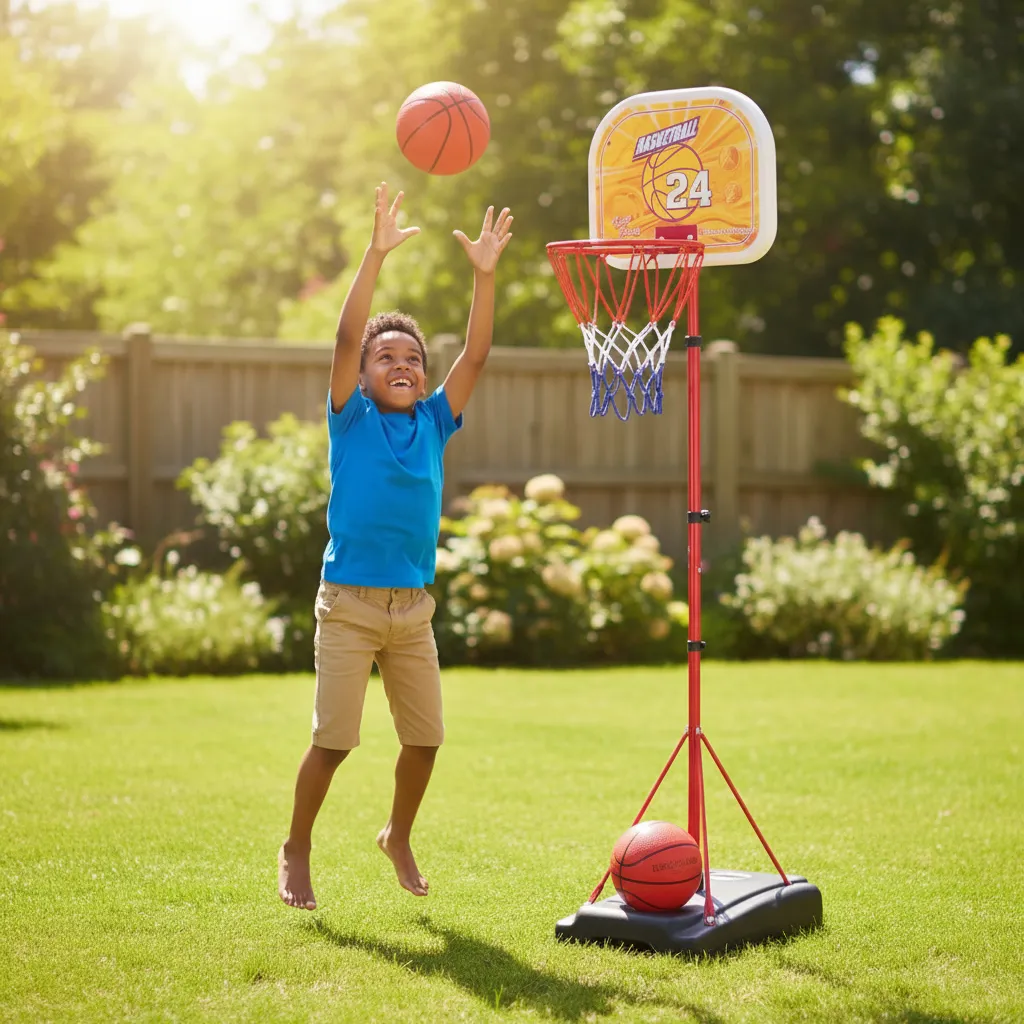 Juego tablero baquetbol con pelota, inflador y base - Altura hasta 1.70 m. - Imagen 4