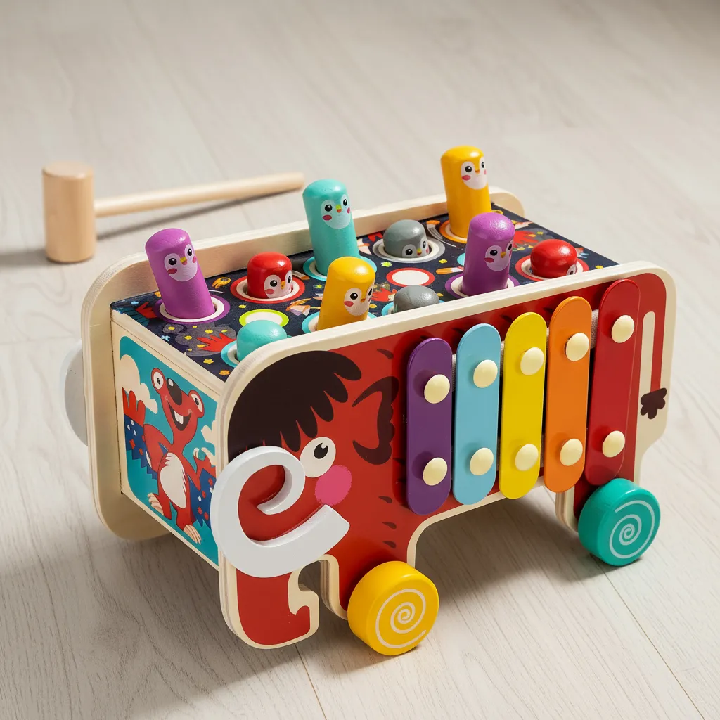 Mamut Juguete Didáctico De Madera Para Martillar Y Golpear - Imagen 2