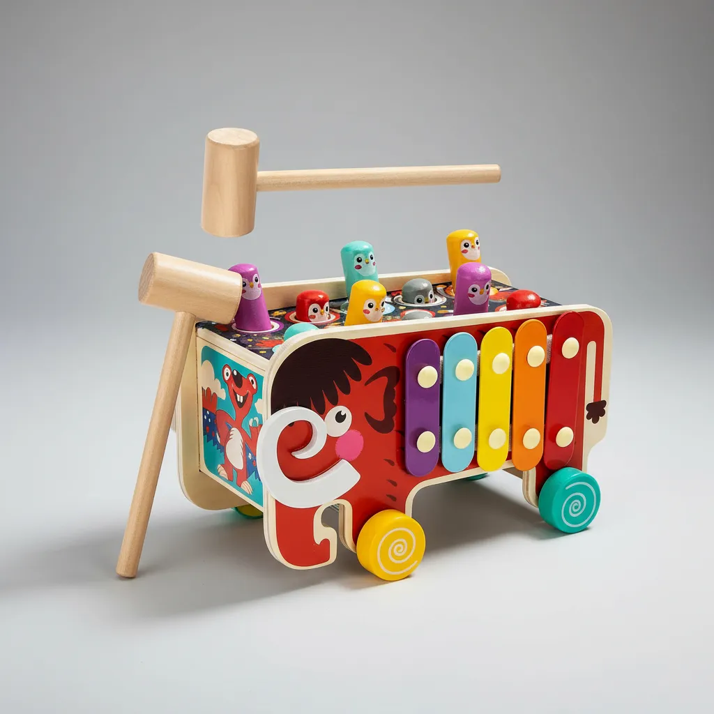 Mamut Juguete Didáctico De Madera Para Martillar Y Golpear - Imagen 4