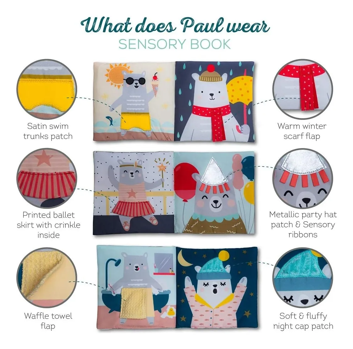 Libro sensorial - Que viste Paul? de Taf Toy - Imagen 2