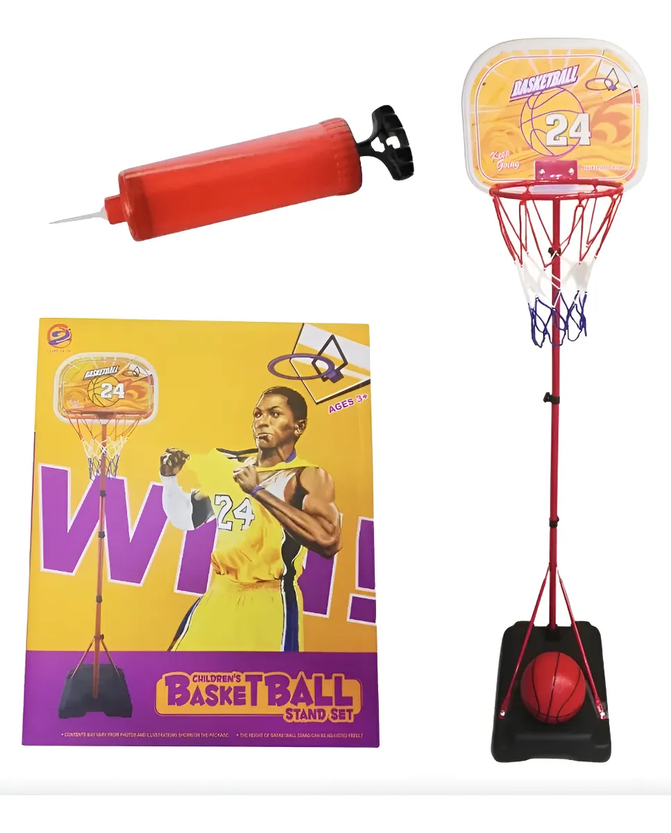 Juego tablero baquetbol con pelota, inflador y base - Altura hasta 1.70 m.