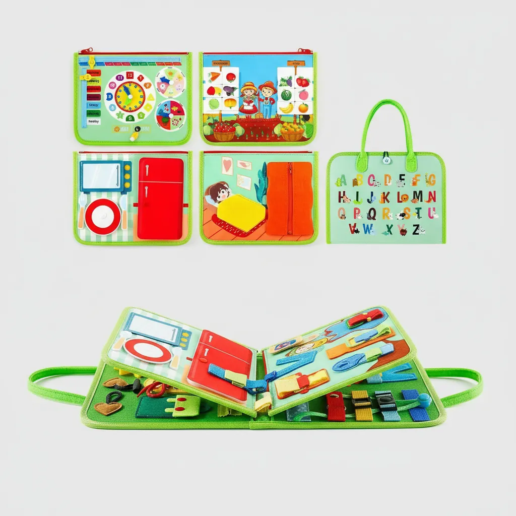 Valija Libro tela Montessori con actividades Animales - Imagen 4