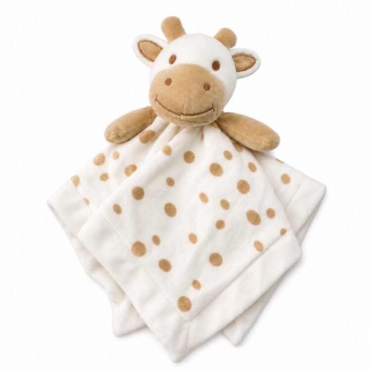 Manta de Apego diseño Vaca tonos neutros (Beige)