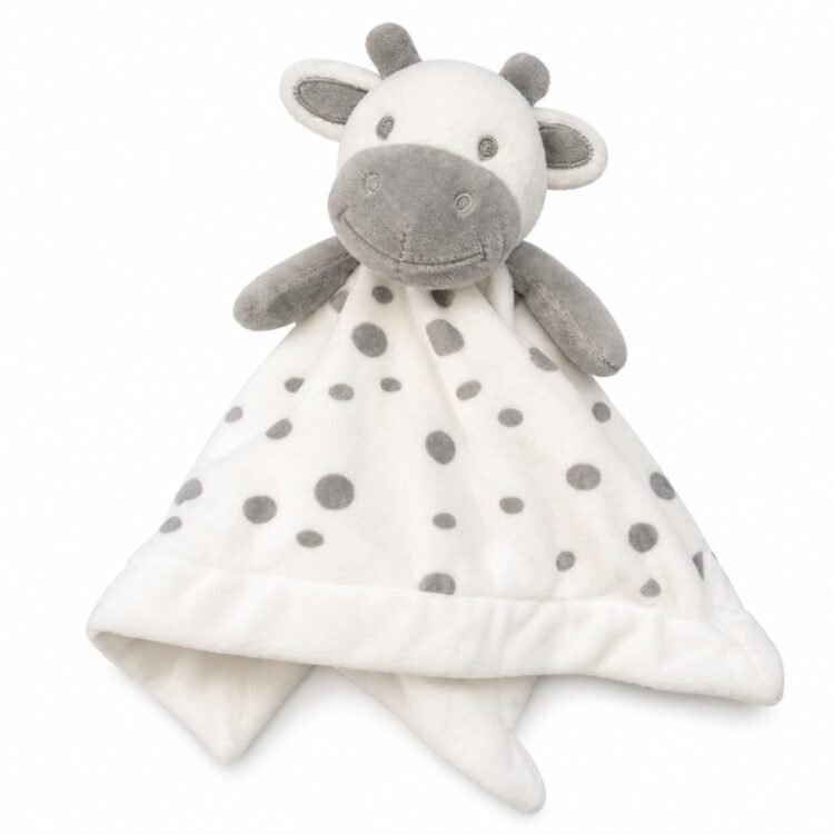 Manta de Apego diseño Vaca tonos neutros (Gris)