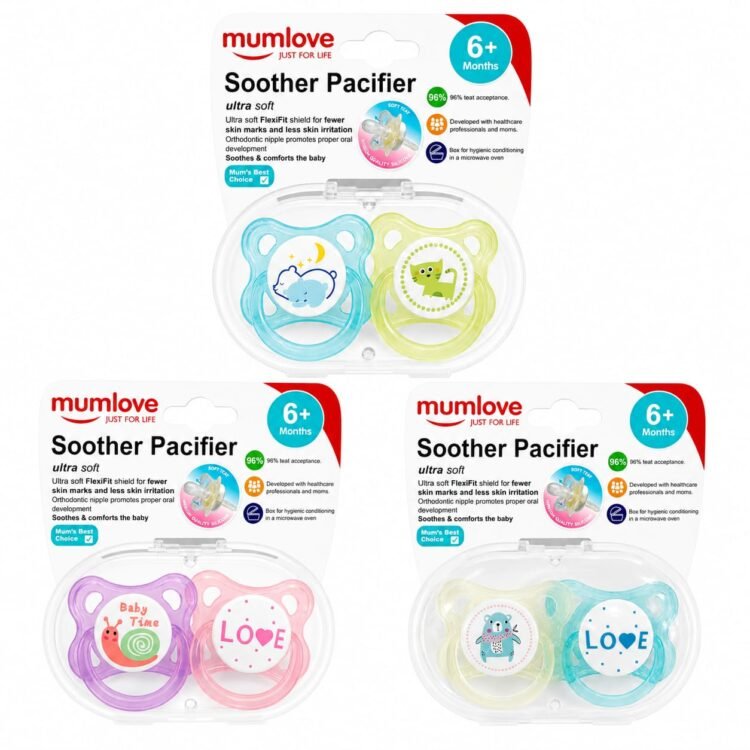 Chupete x2 tetina fisiológica con caja esterilizadora MUM LOVE 0-6 meses