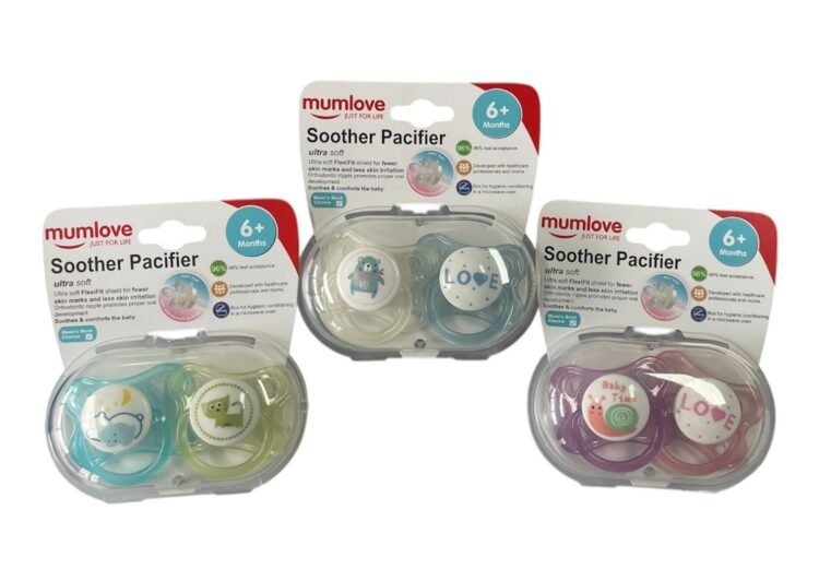 Chupete x2 tetina fisiológica con caja esterilizadora MUM LOVE 0-6 meses