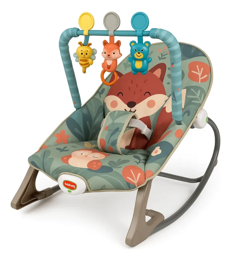 Silla Mecedora Con Vibración 3 Etapas De 0 A 18kg Ardilla diseño nórdico