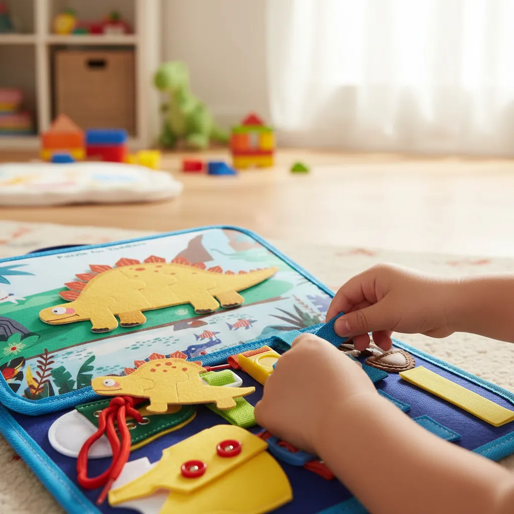 Valija Libro tela Montessori con actividades Dinos - Imagen 7