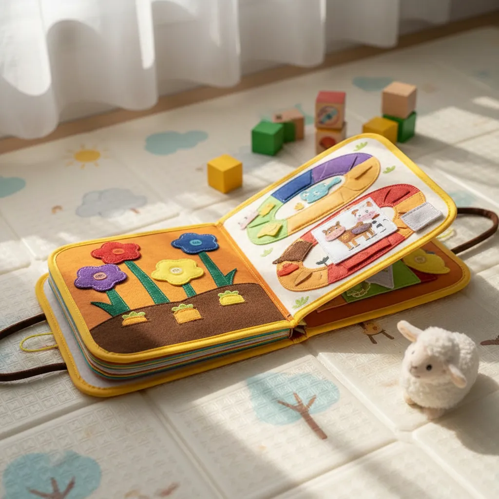Valija Libro tela Montessori con actividades Granja - Imagen 4