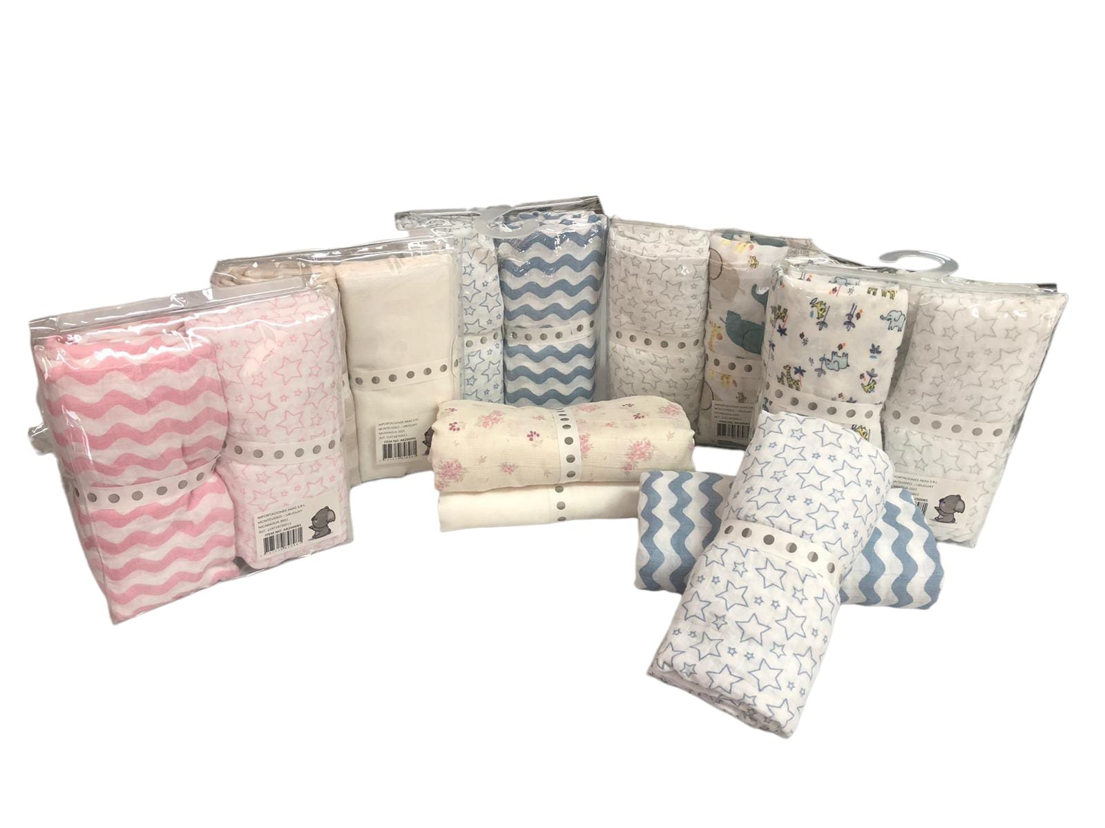 Manta recibidor de muselina x2 100% algodón XL