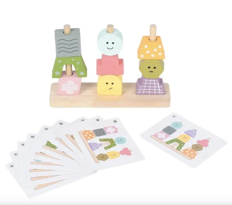 Juego Bloques apilables patrones con cartas