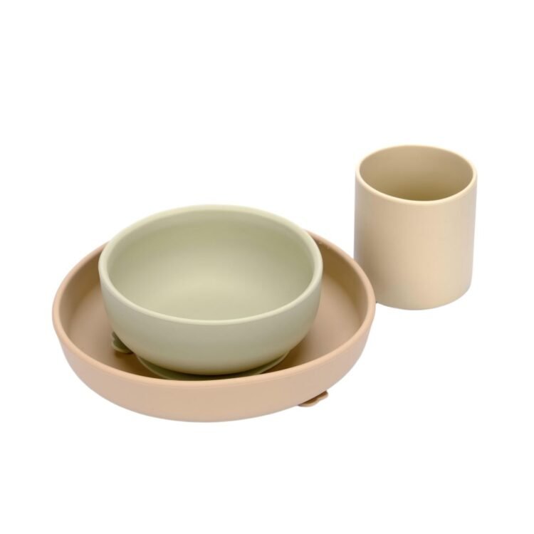 Set de vajilla 100% silicona plato bowl y vaso BLW