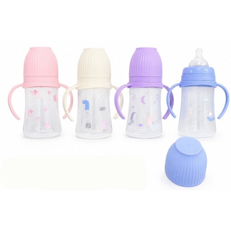 Mamadera boca ancha con asas Mumlove 240 ml.